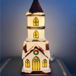 Illuminated Christmas Church Decor